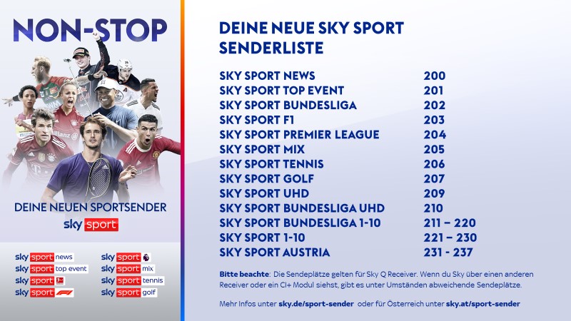 Sky Sport ab Juli mit neuer Senderfamilie